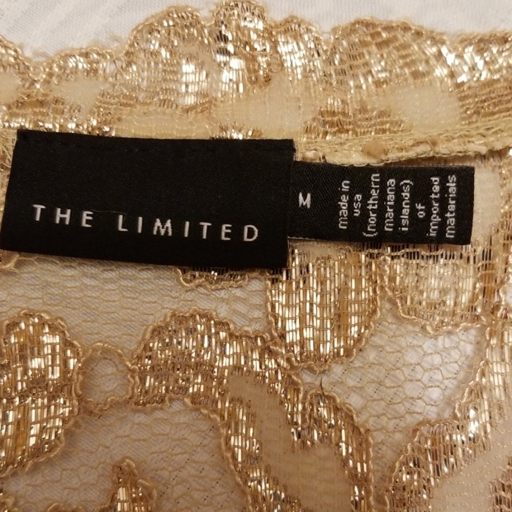 The Limited festival gold metallic lace wrap sheer - Picture 4 of 8